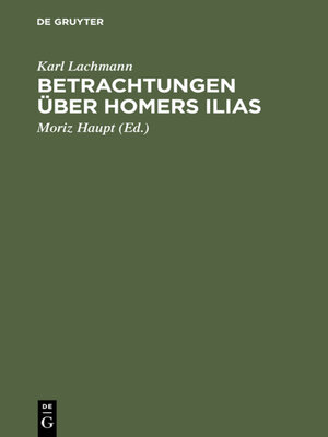 cover image of Betrachtungen über Homers Ilias